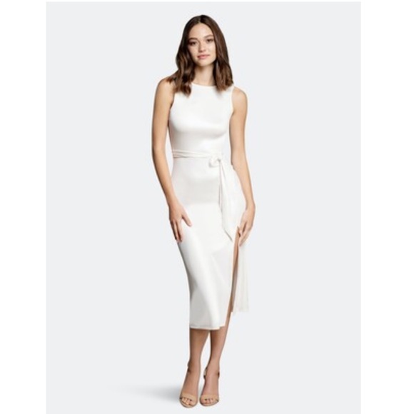 Dress The Population - NWT Karlie Sleeveless
Body-Con Midi Cocktail Dress White - Picture 9 of 16